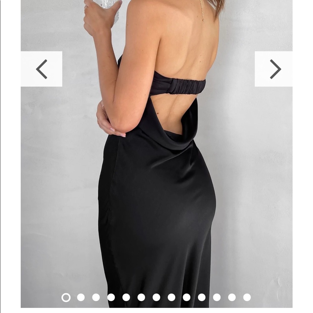 Black open back dress from Billy J